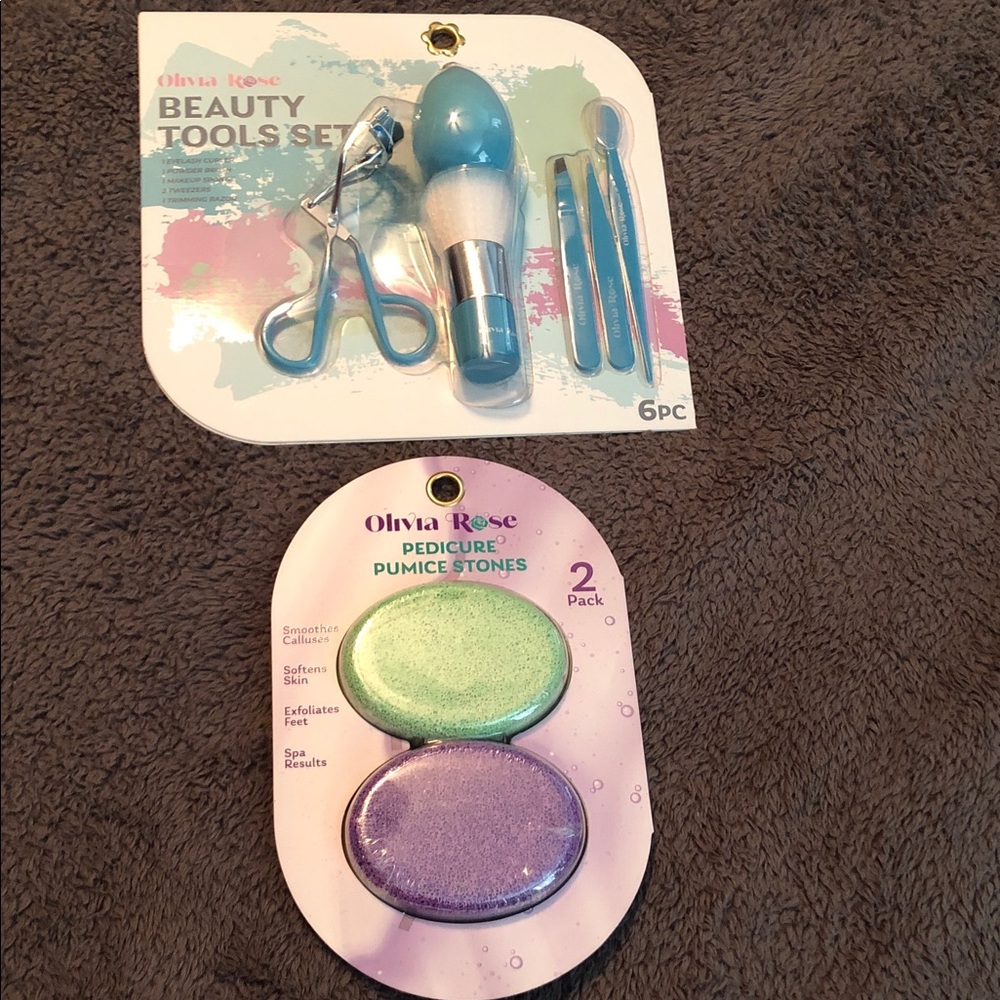 Olivia Rose Beauty Tools Set & Pedicure Pumice Stones - Blue, Green, Purple